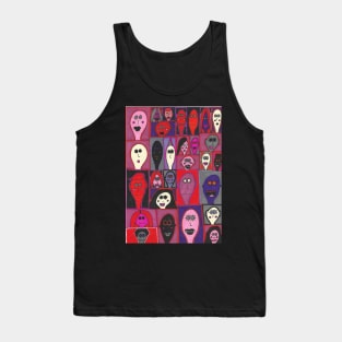 29 Faces in Pink and Purple Tank Top